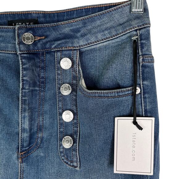 1.State High Rise Button Front Jeans 28 New - Picture 3 of 9